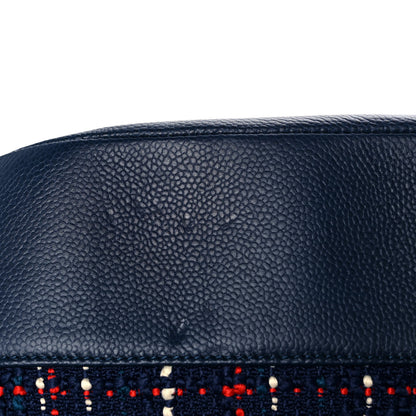 Chanel Tweed Crest Trip Backpack Navy Burgundy 9 of 10