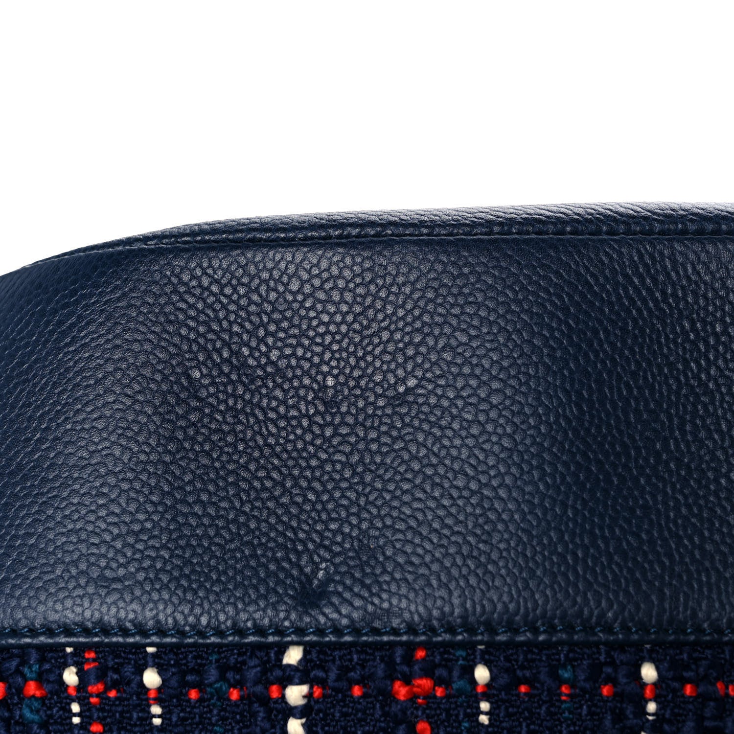 Chanel Tweed Crest Trip Backpack Navy Burgundy 9 of 10