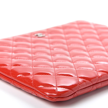 Chanel Patent Calfskin Quilted Valentine Hearts Medium O Cosmetic Case Red 6 of 8