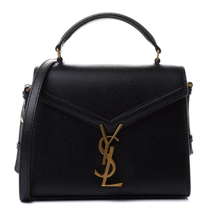 Saint Laurent Grain de Poudre Mini Classic Monogram Cassandra Top Handle Black Rouge Legion 1 of 4