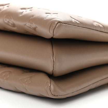 Louis Vuitton Lambskin Embossed Monogram Coussin PM Taupe 9 of 10