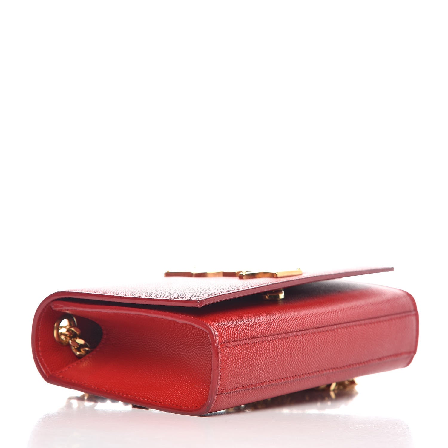 Saint Laurent Grain De Poudre Small Monogram Kate Satchel Red 4 of 10