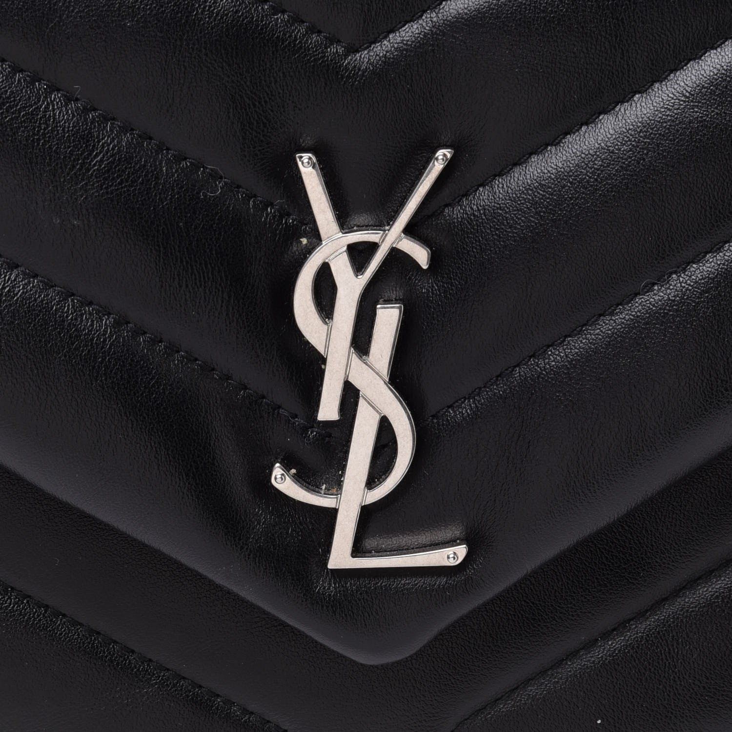 Saint Laurent Calfskin Y Quilted Monogram Small Loulou Chain Satchel Black 8 of 10