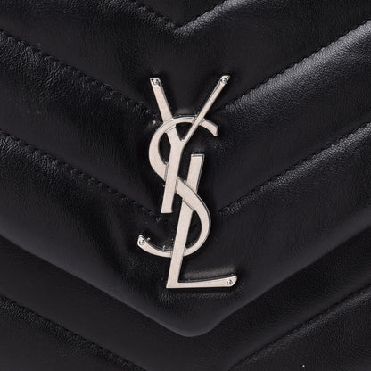 Saint Laurent Calfskin Y Quilted Monogram Small Loulou Chain Satchel Black 8 of 10