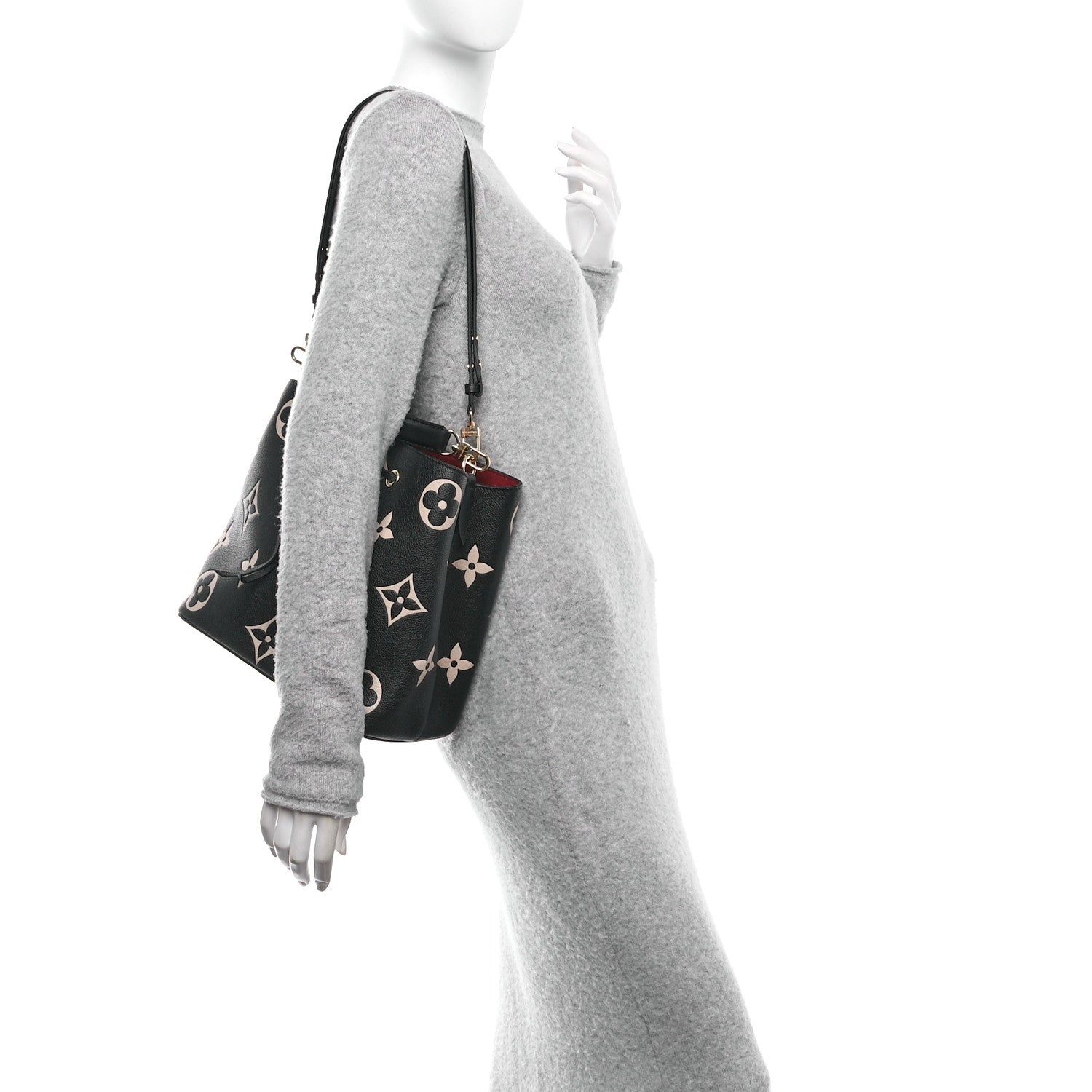 Louis Vuitton Empreinte Monogram Giant Neonoe MM Black Beige 2 of 10