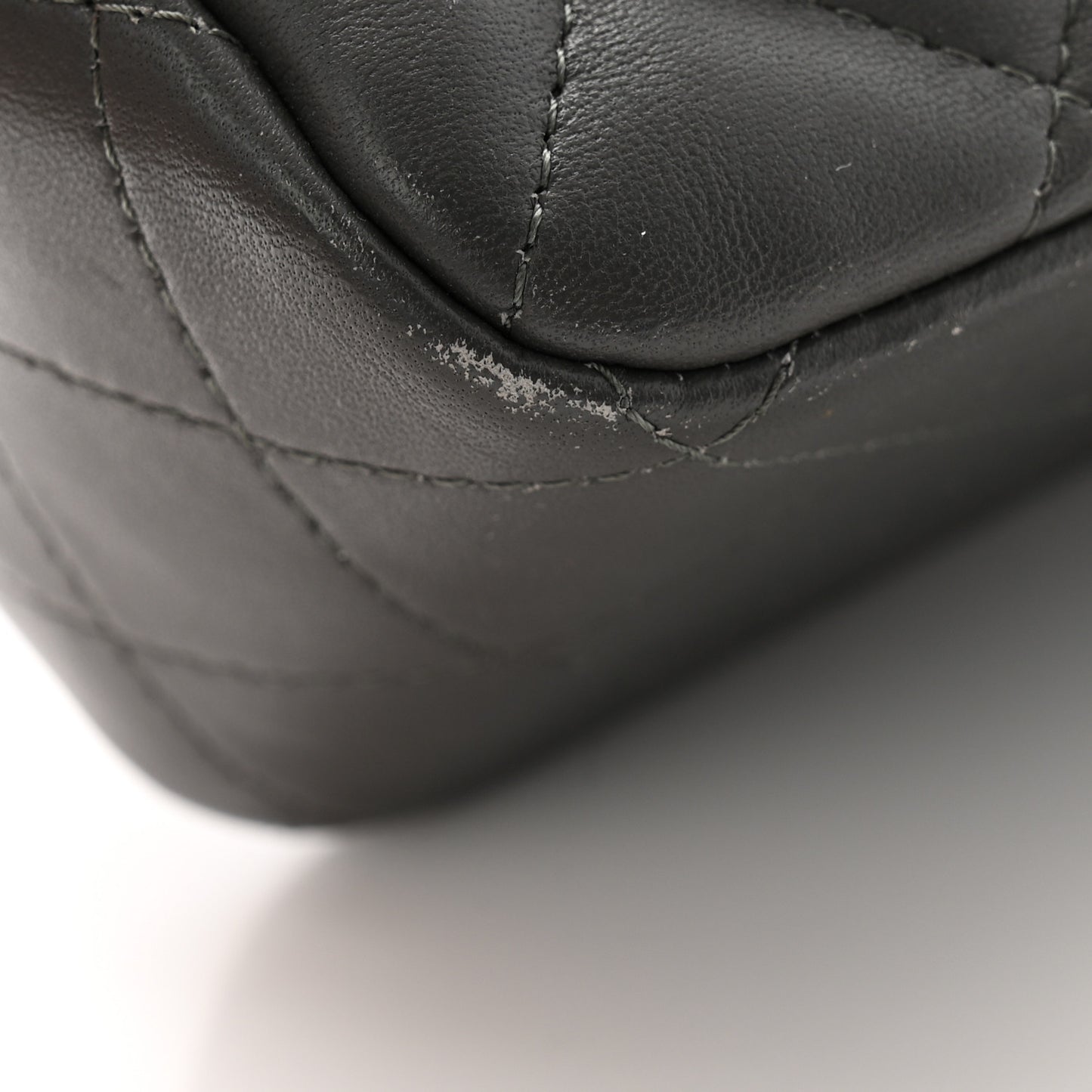 Lambskin Quilted Mini Square Flap Dark Grey