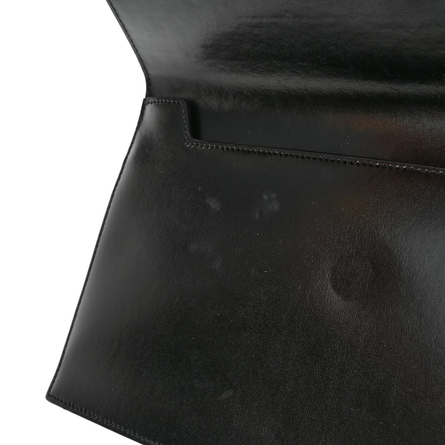 Saint Laurent Smooth Shiny Calfskin Monogram Uptown Clutch Black 8 of 10
