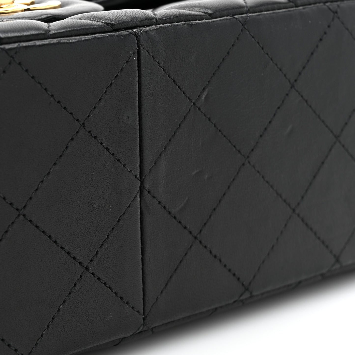 Lambskin Quilted Jumbo Double Flap Black