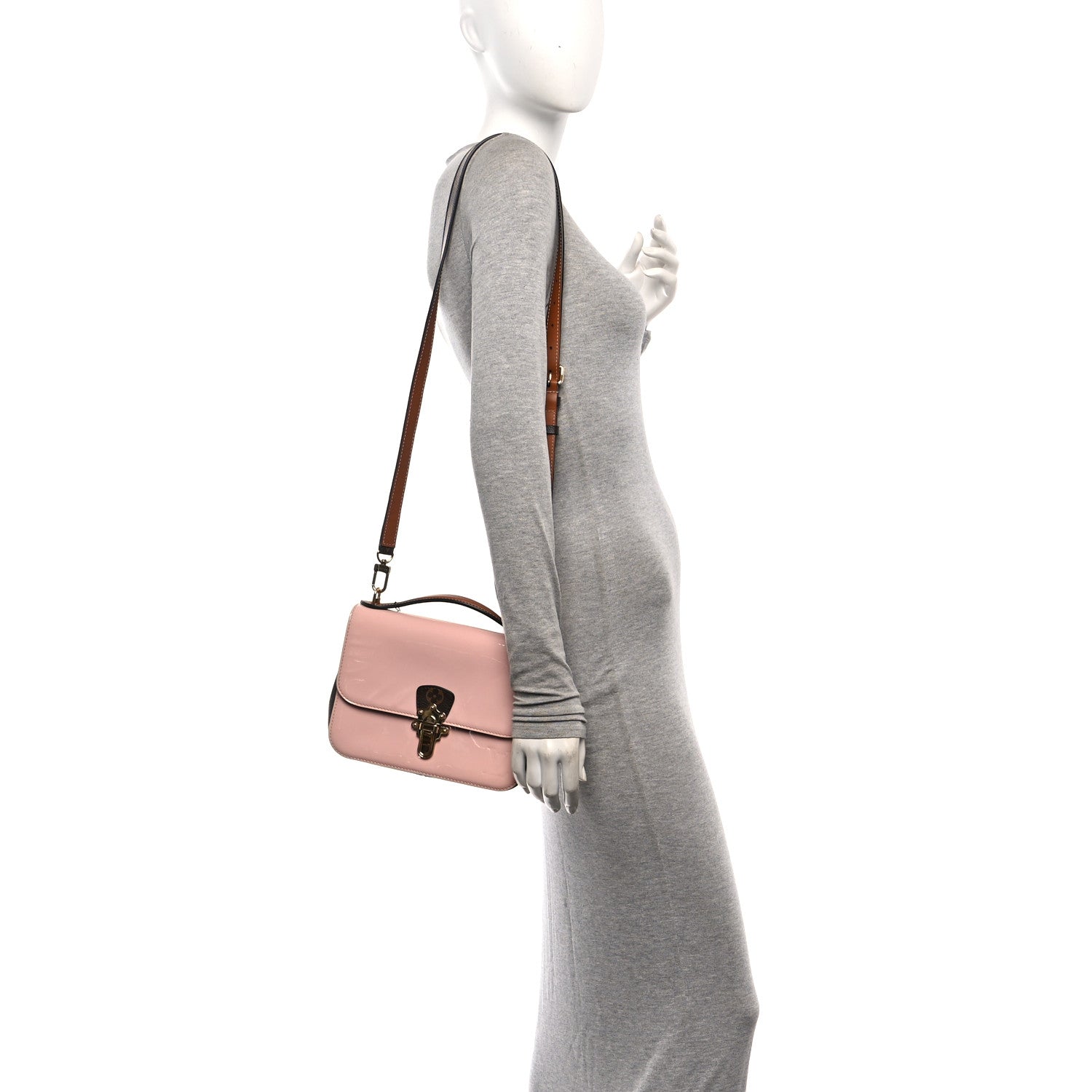 Louis Vuitton Patent Calfskin Monogram Cherrywood BB Rose Ballerine 2 of 11