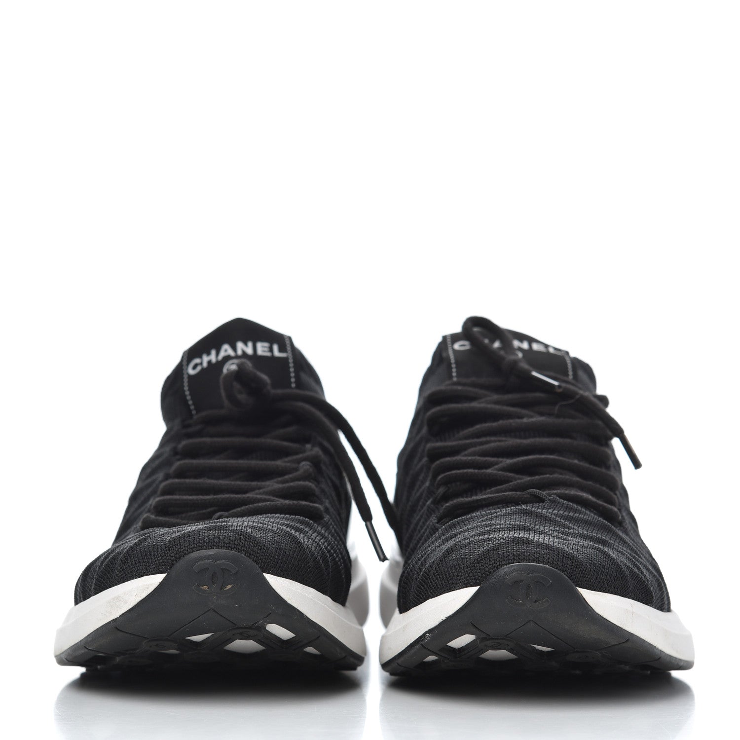 Chanel Fabric Logo Sneakers 39.5 Black 2 of 11