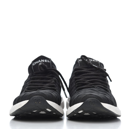 Chanel Fabric Logo Sneakers 39.5 Black 2 of 11