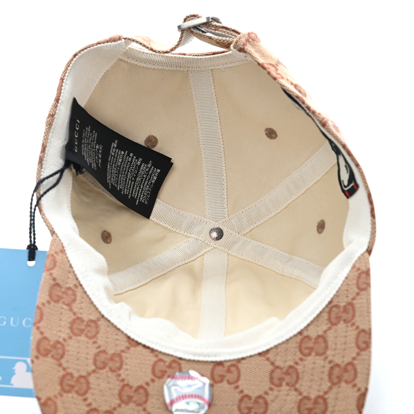 X MLB Monogram LA Dodgers Baseball Hat 57-61 Beige Ruggine