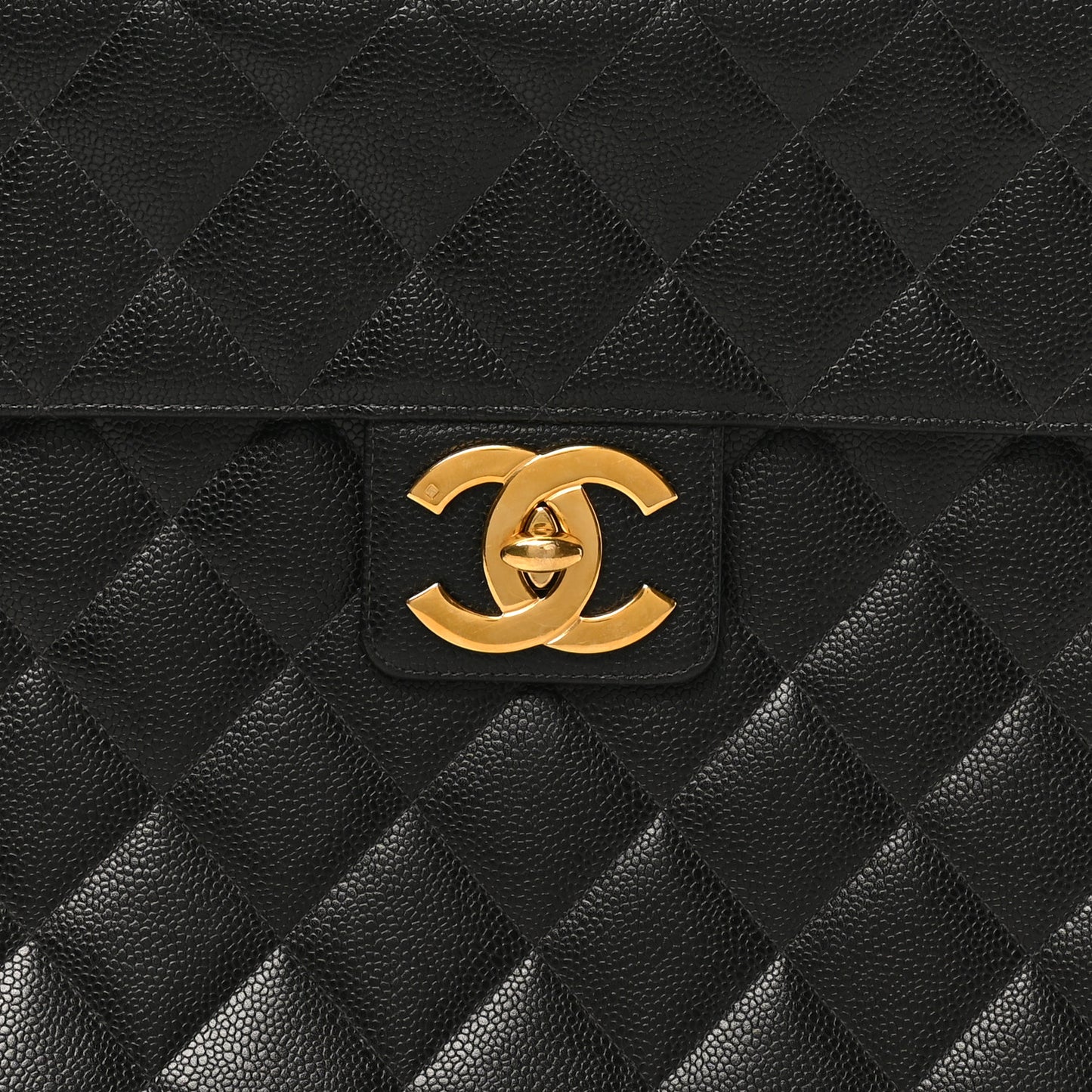 Caviar Quilted Briefcase Laptop Bag Black