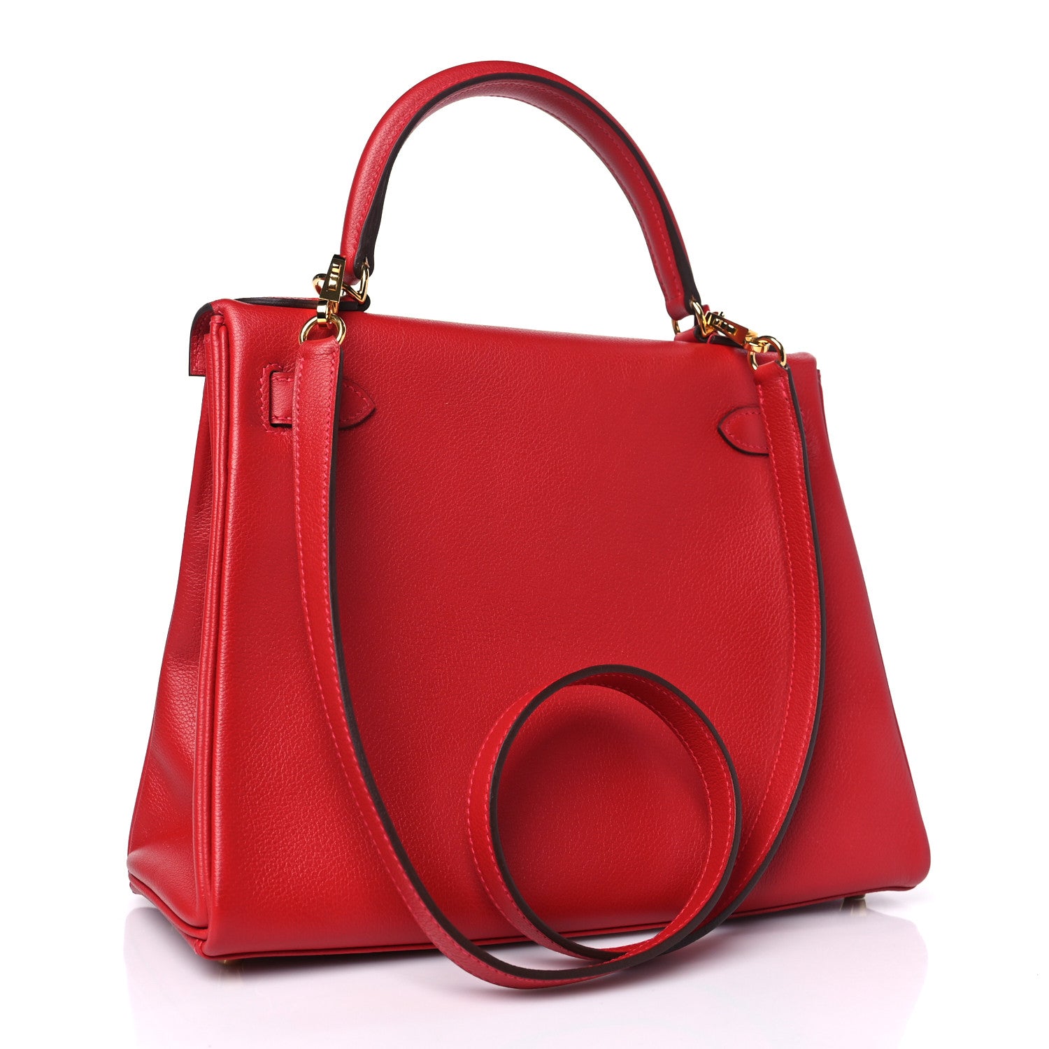 Hermes Evercolor Kelly Retourne 28 Rouge Casaque 3 of 9