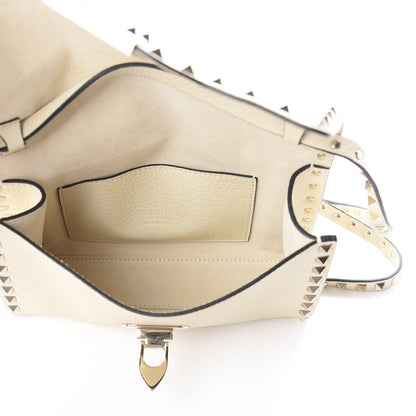 Valentino Garavani Pebbled Calfskin Medium Rockstud Flip Lock Crossbody Bag Light Ivory 4 of 7