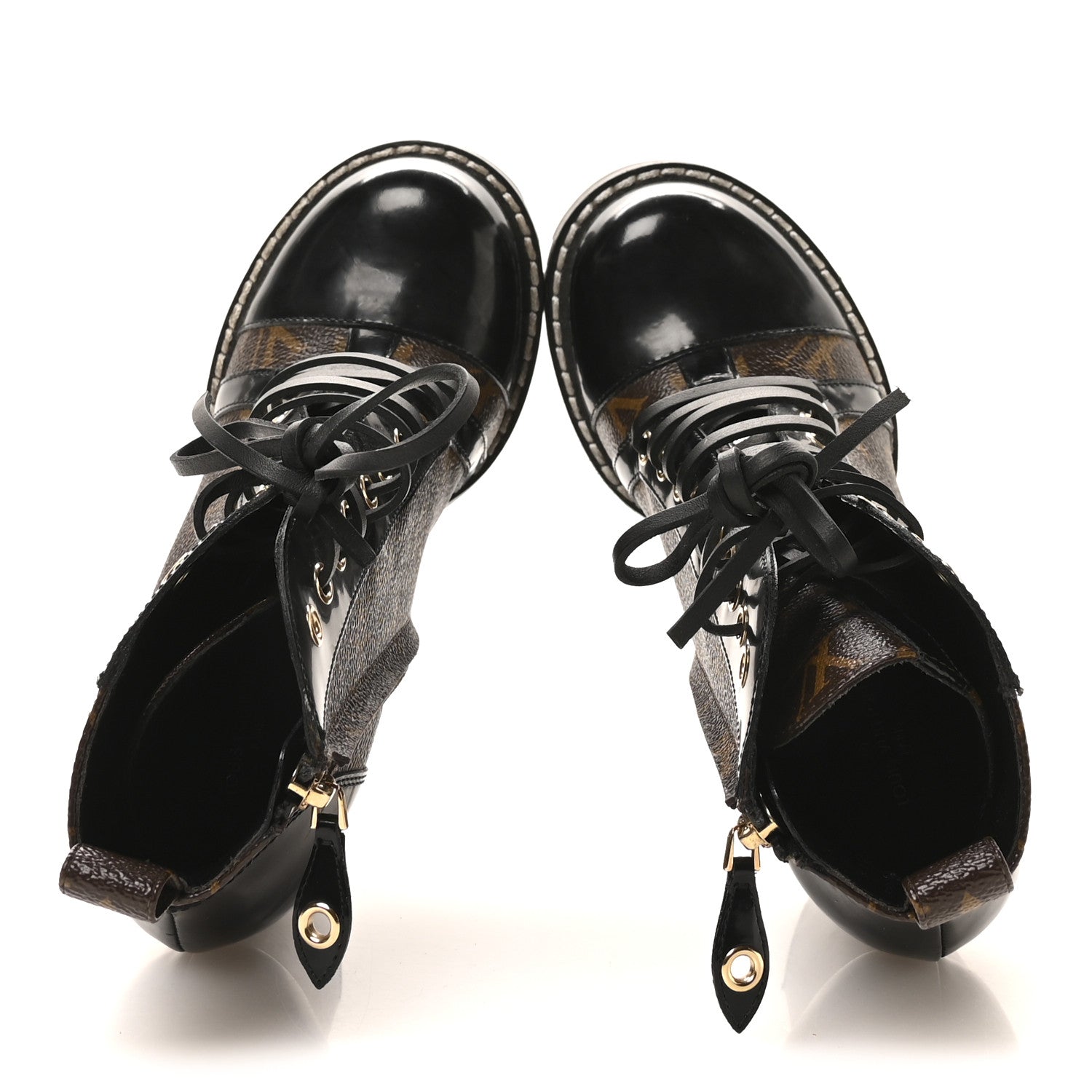 Louis Vuitton Patent Calfskin Monogram Star Trail Ankle Boots 36 Black 2 of 8