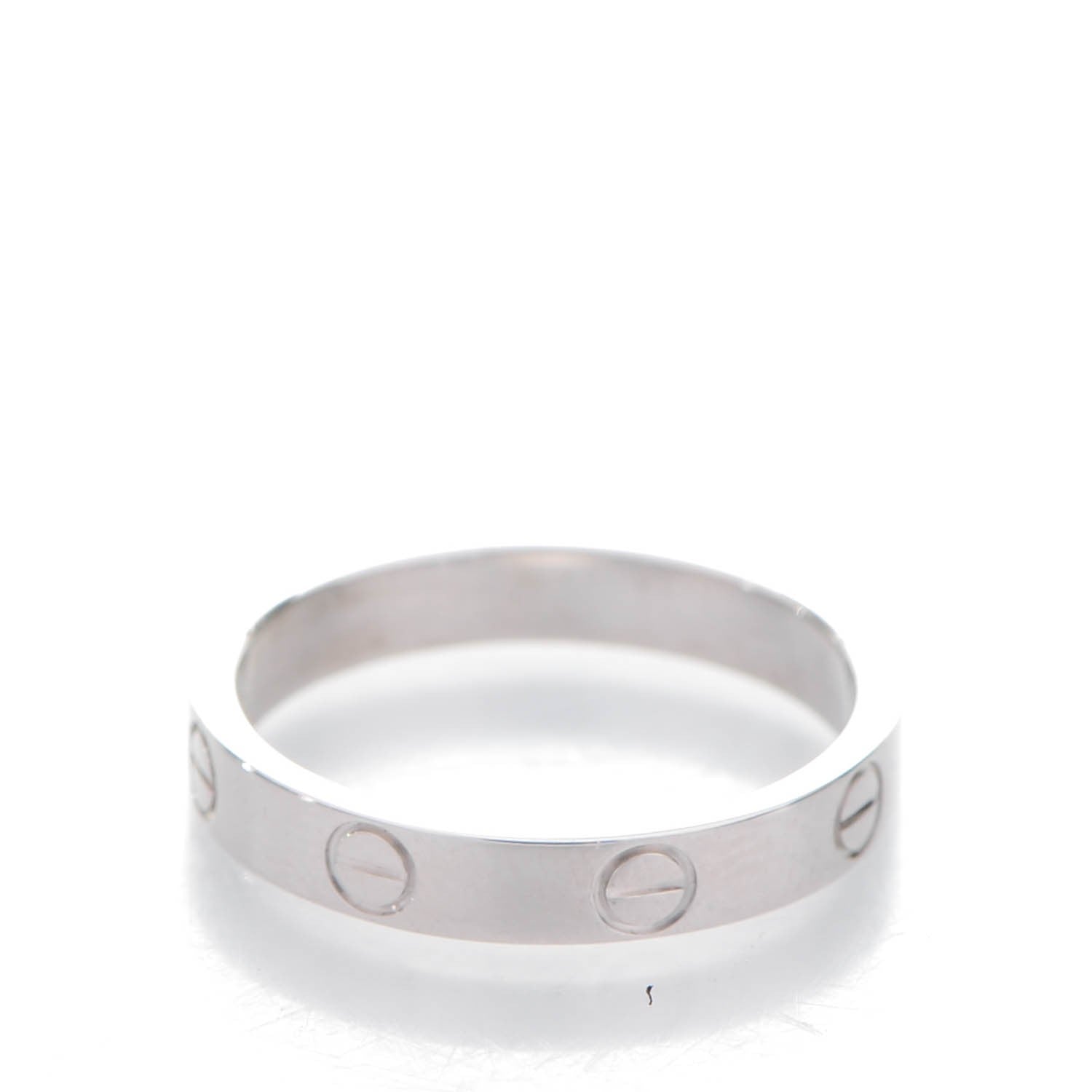 Cartier 18K White Gold 4mm LOVE Wedding Band Ring 55 7.25 3 of 5