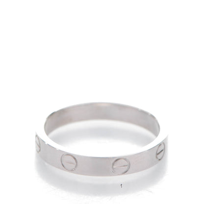 Cartier 18K White Gold 4mm LOVE Wedding Band Ring 55 7.25 3 of 5