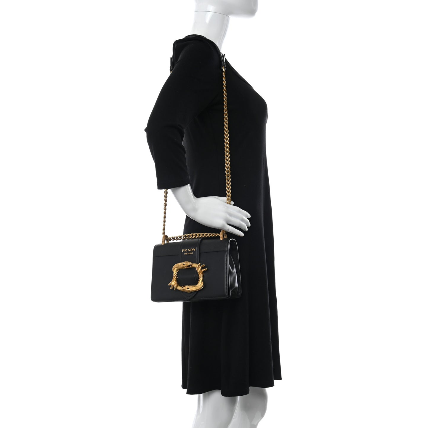 City Calf Saffiano Animalier Cahier Bag Black