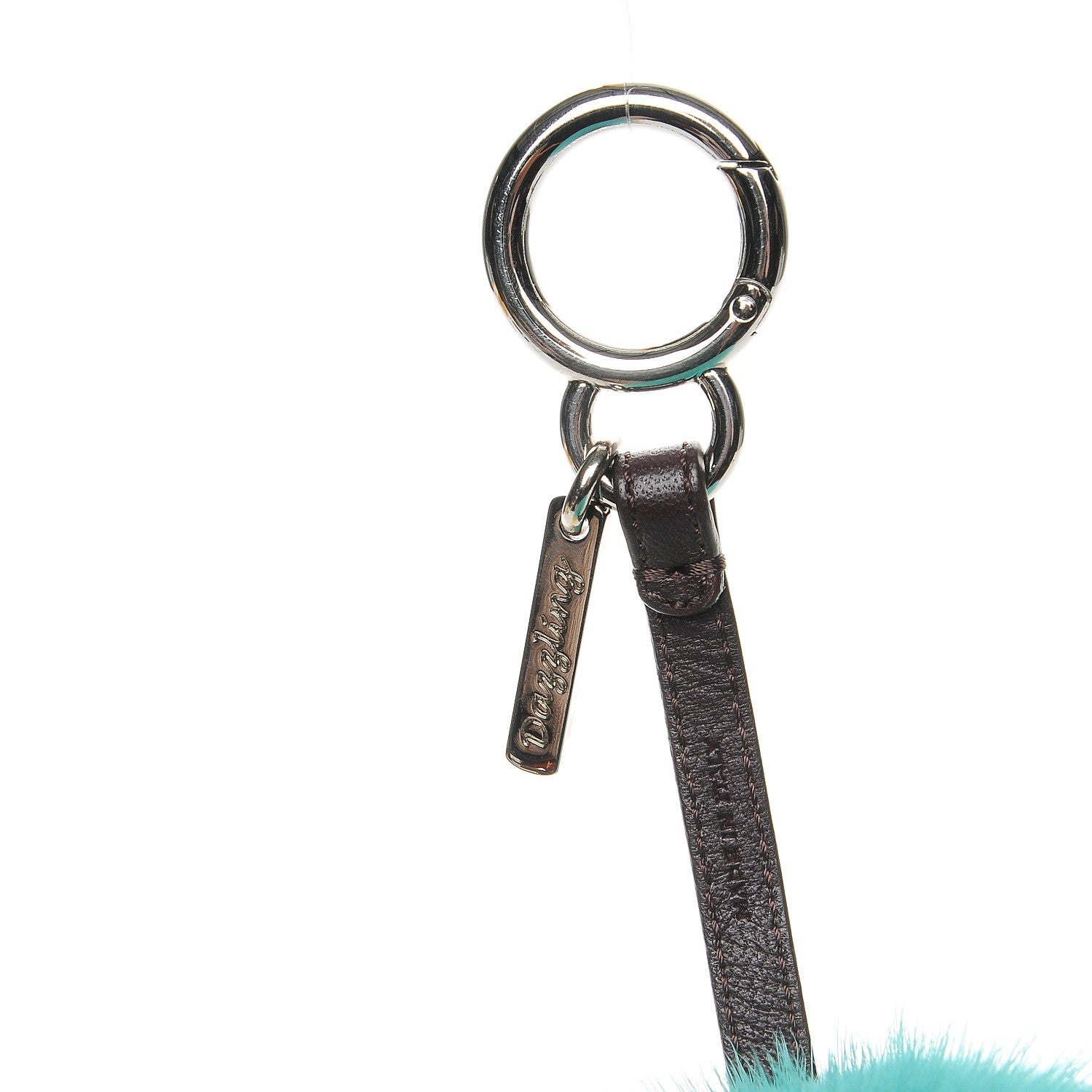 Fendi Shiny Nappa Mink Fox Fur Crystal QuTweet Dazzling Bag Bug Charm Bordeaux Seashell Multicolor 3 of 5