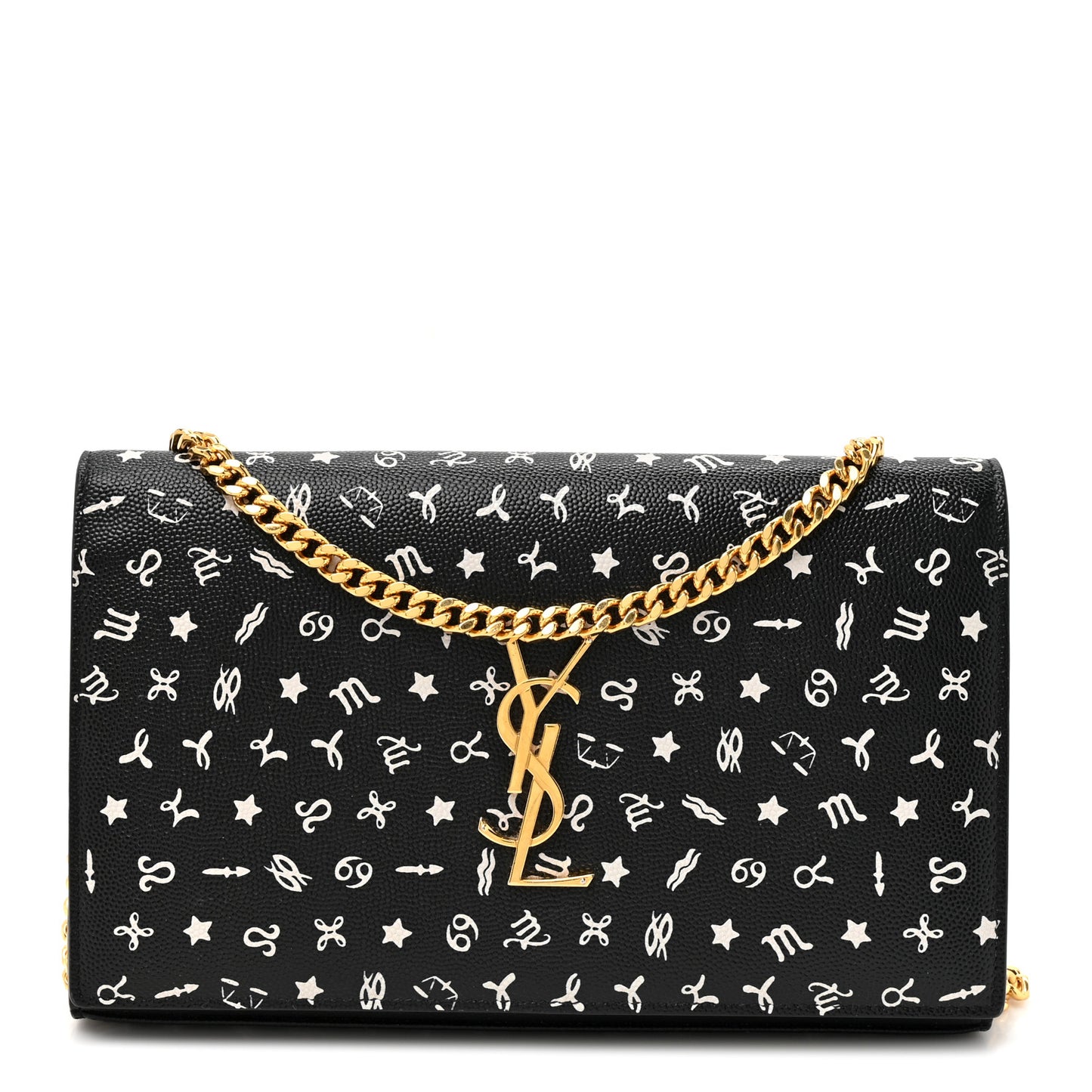 Grain De Poudre Zodiac Print Small Monogram Kate Satchel Black Black