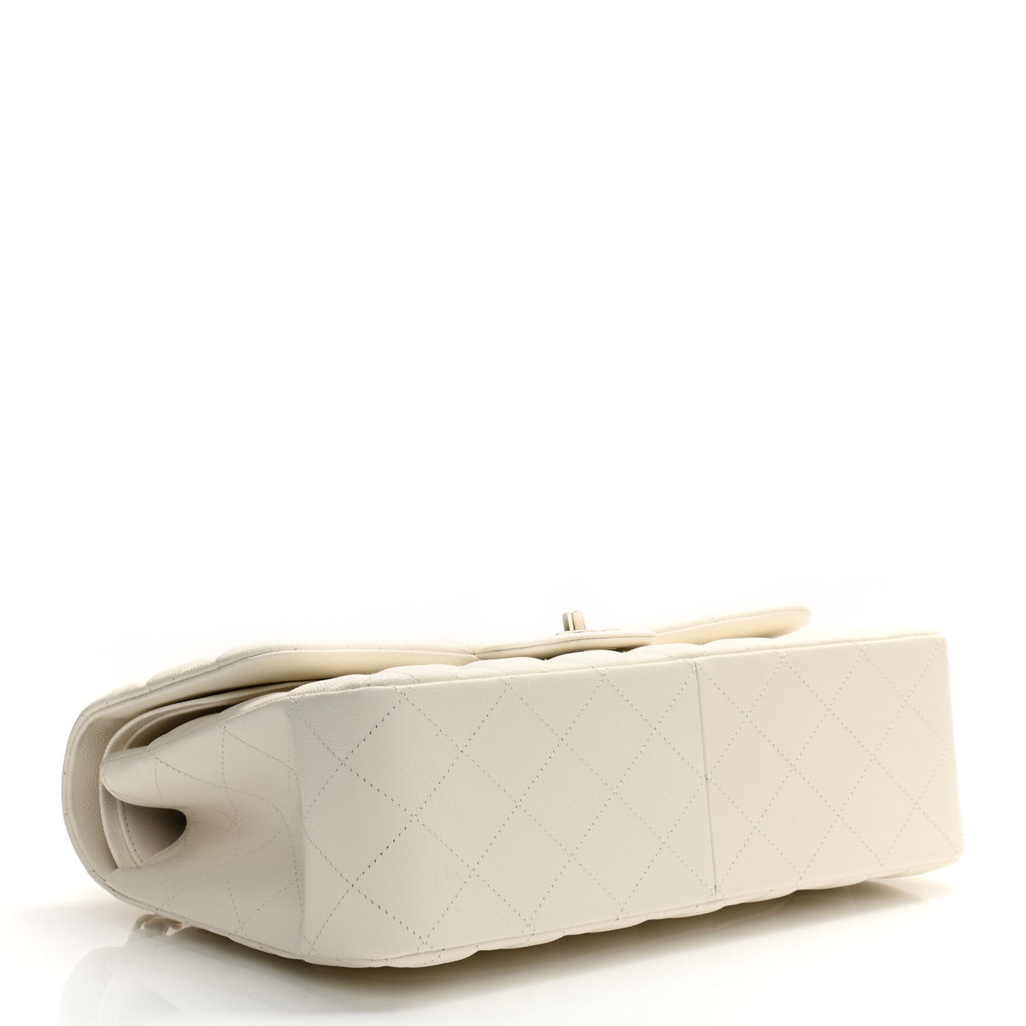 Caviar Quilted Jumbo Double Flap White