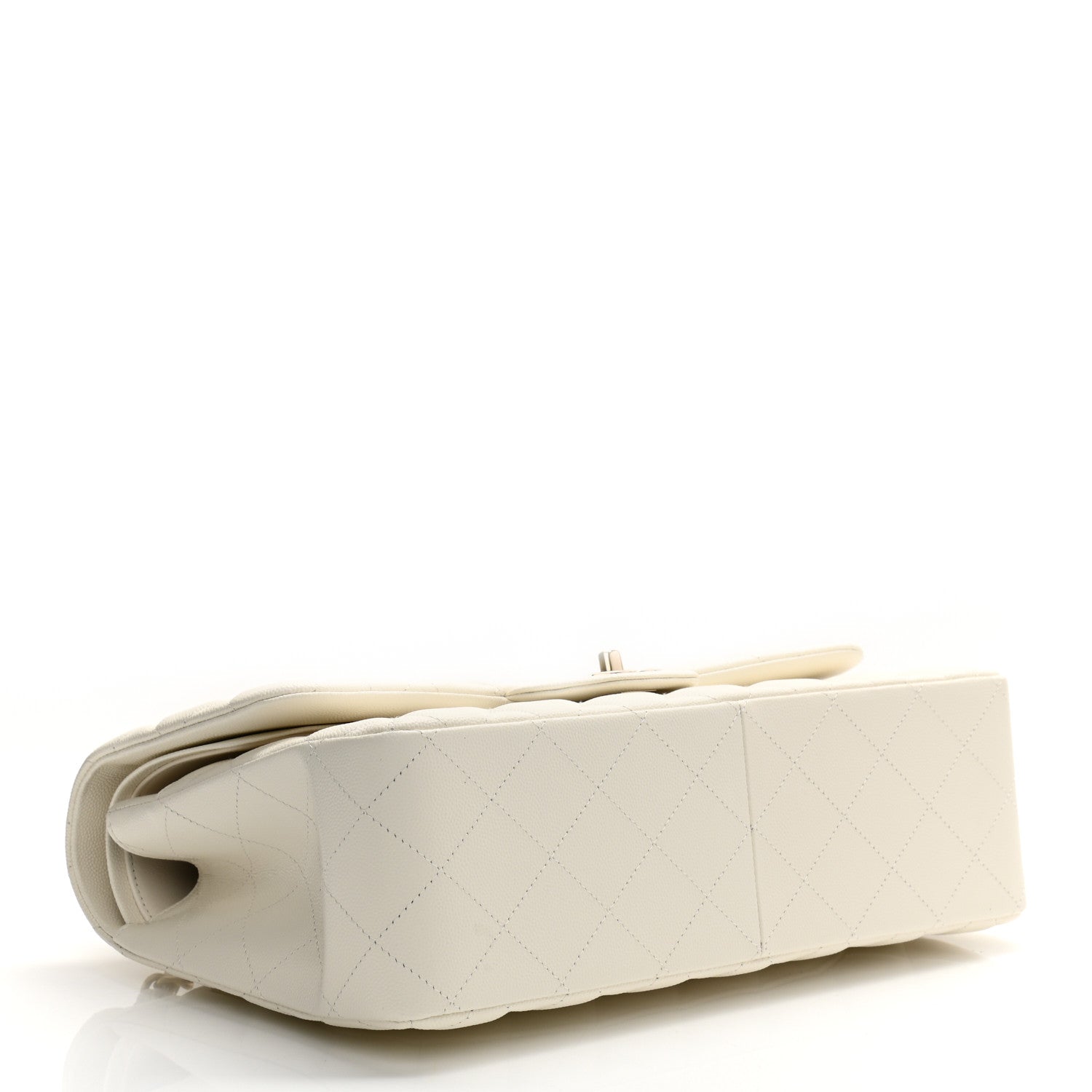 Chanel Caviar Quilted Jumbo Double Flap White 4 of 10