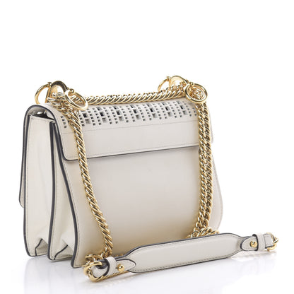 Fendi Vitello Grace Openwork Small Kan I Shoulder Bag White Ice 3 of 12