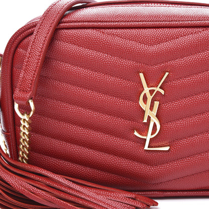 Saint Laurent Grain De Poudre Matelasse Monogram Mini Lou Camera Bag Eros Red 9 of 10
