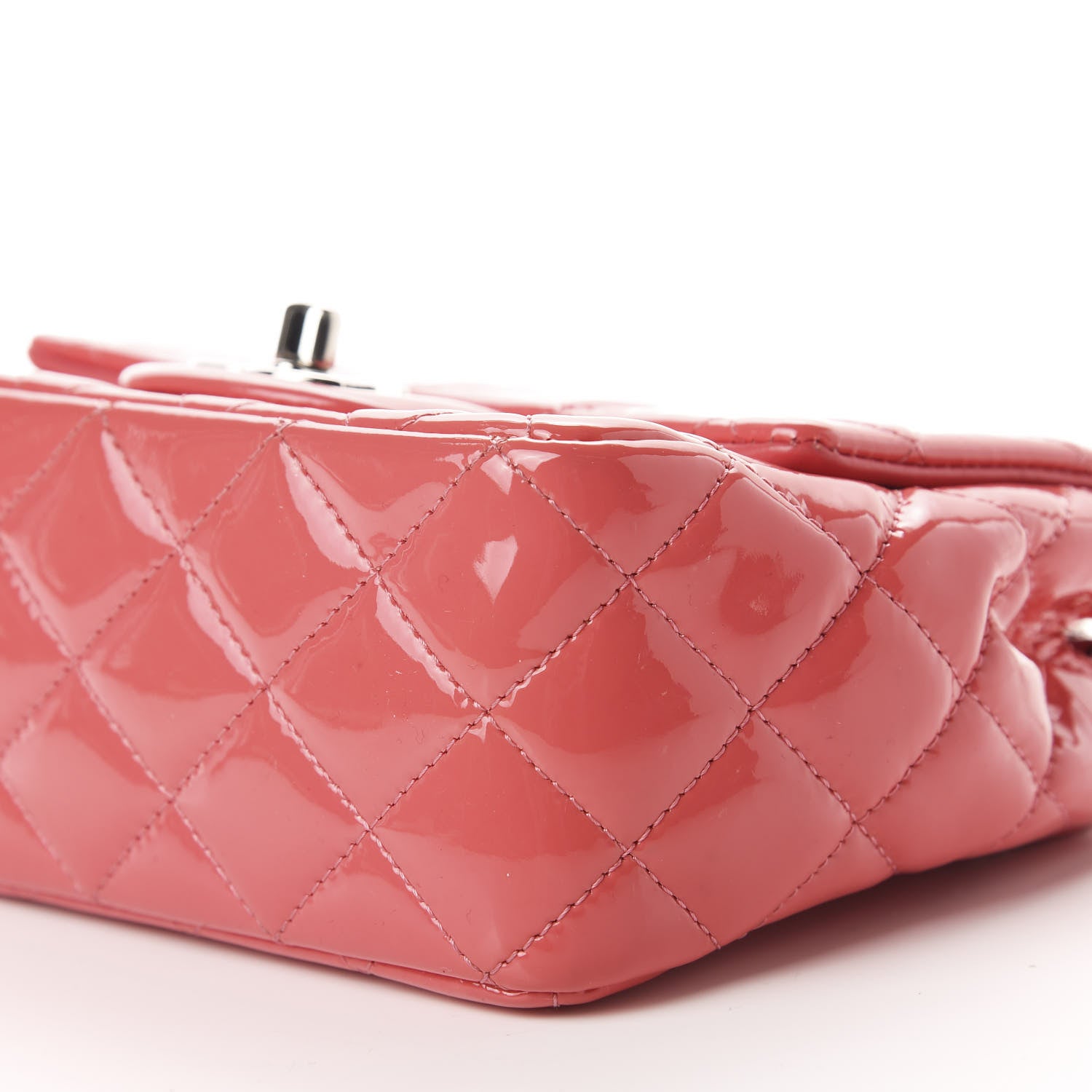 Chanel Patent Quilted Mini Square Flap Pink 7 of 11