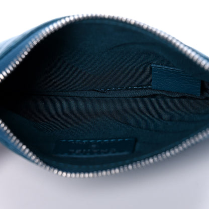 Chanel Lambskin Chevron Quilted Studded Small Cosmetic Case Blue 11 of 14