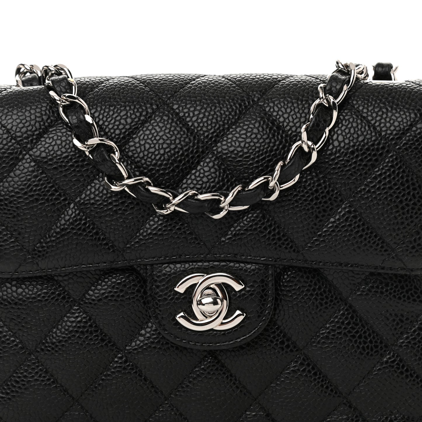 Caviar Quilted Mini Square Flap Black