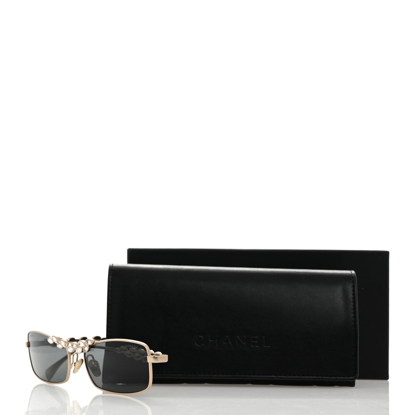 Metal Crystal Sparkling Wheat Rectangle Sunglasses 71584 Gold