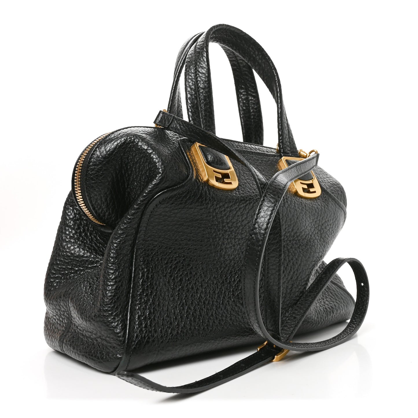 Pebbled Calfskin Small Chameleon Tote Black