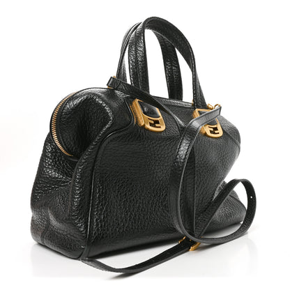 Fendi Pebbled Calfskin Small Chameleon Tote Black 3 of 10