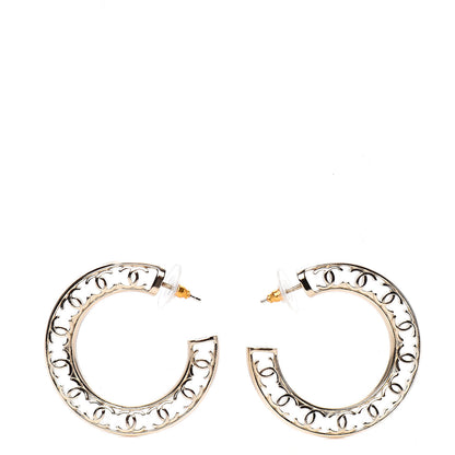 Chanel CC Hoop Earrings Gold 1 of 4
