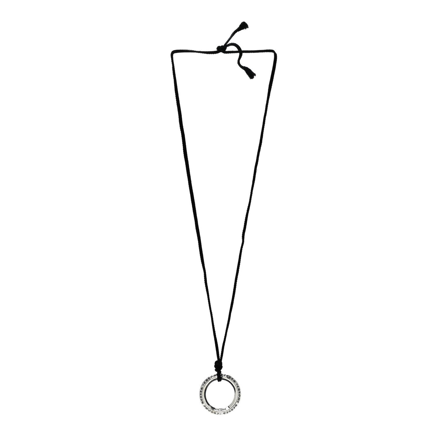 Sterling Silver Hoop Pendant Cord Necklace