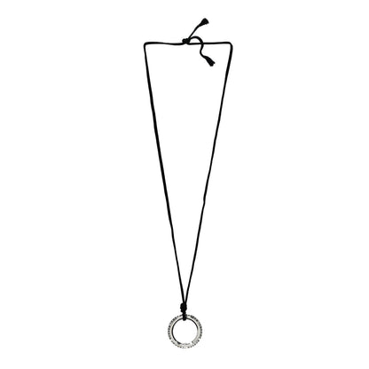 Chrome Hearts Sterling Silver Hoop Pendant Cord Necklace 3 of 4