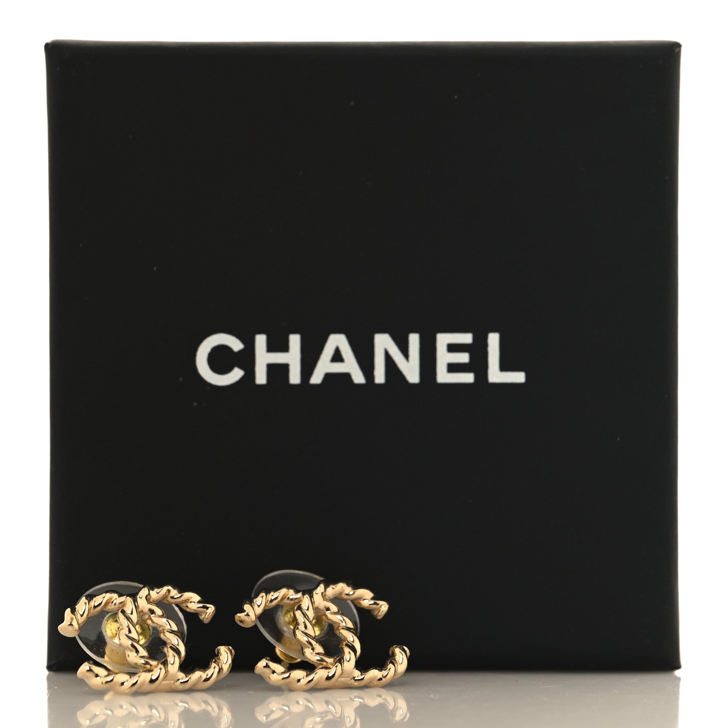 Chanel Twisted CC Earrings Light Gold 5 of 5