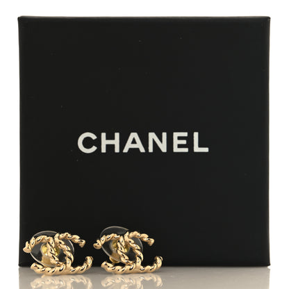 Chanel Twisted CC Earrings Light Gold 5 of 5