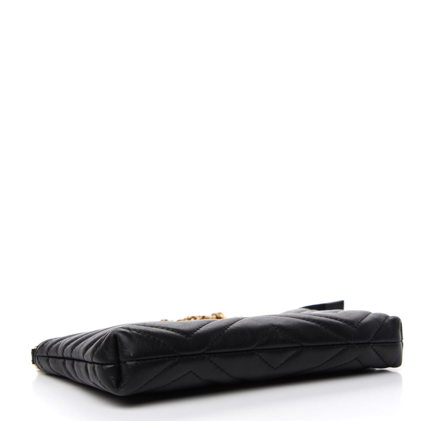 Calfskin Matelasse Mini GG Marmont Chain Bag Black