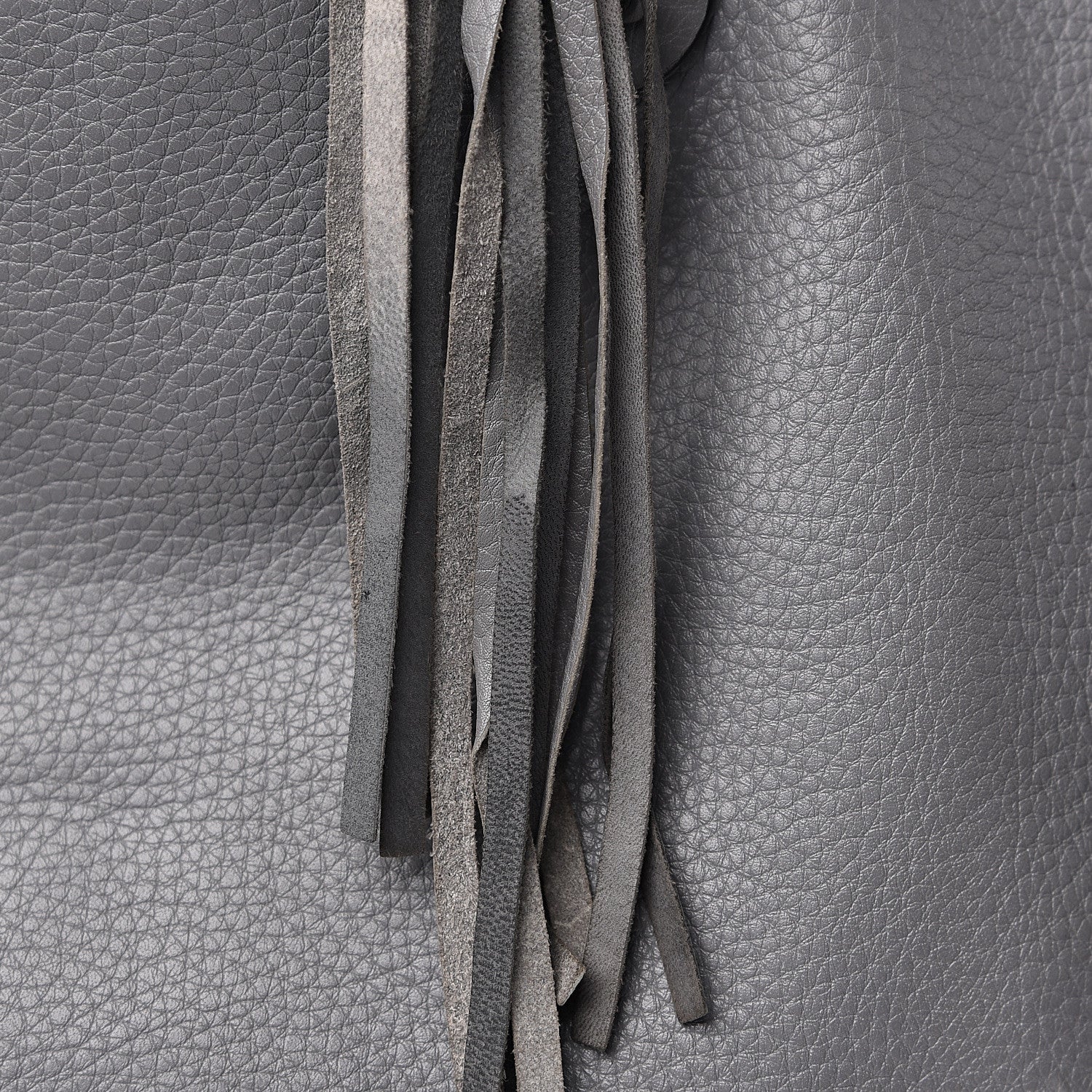 Valentino Garavani Grained Calfskin C-Rockee Fringe Tote Grey 14 of 15
