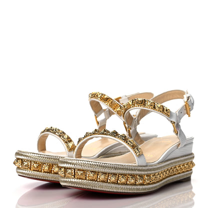 Christian Louboutin Calfskin Zarli Pyraclou 60 Platform Sandals 36 White 3 of 8