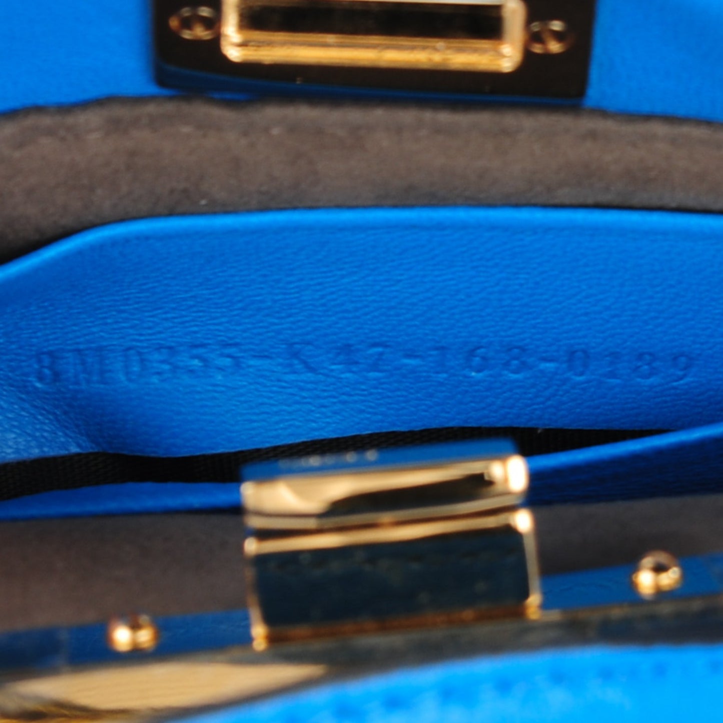 Shiny Nappa Micro Peekaboo Iconic Satchel Blue Royal