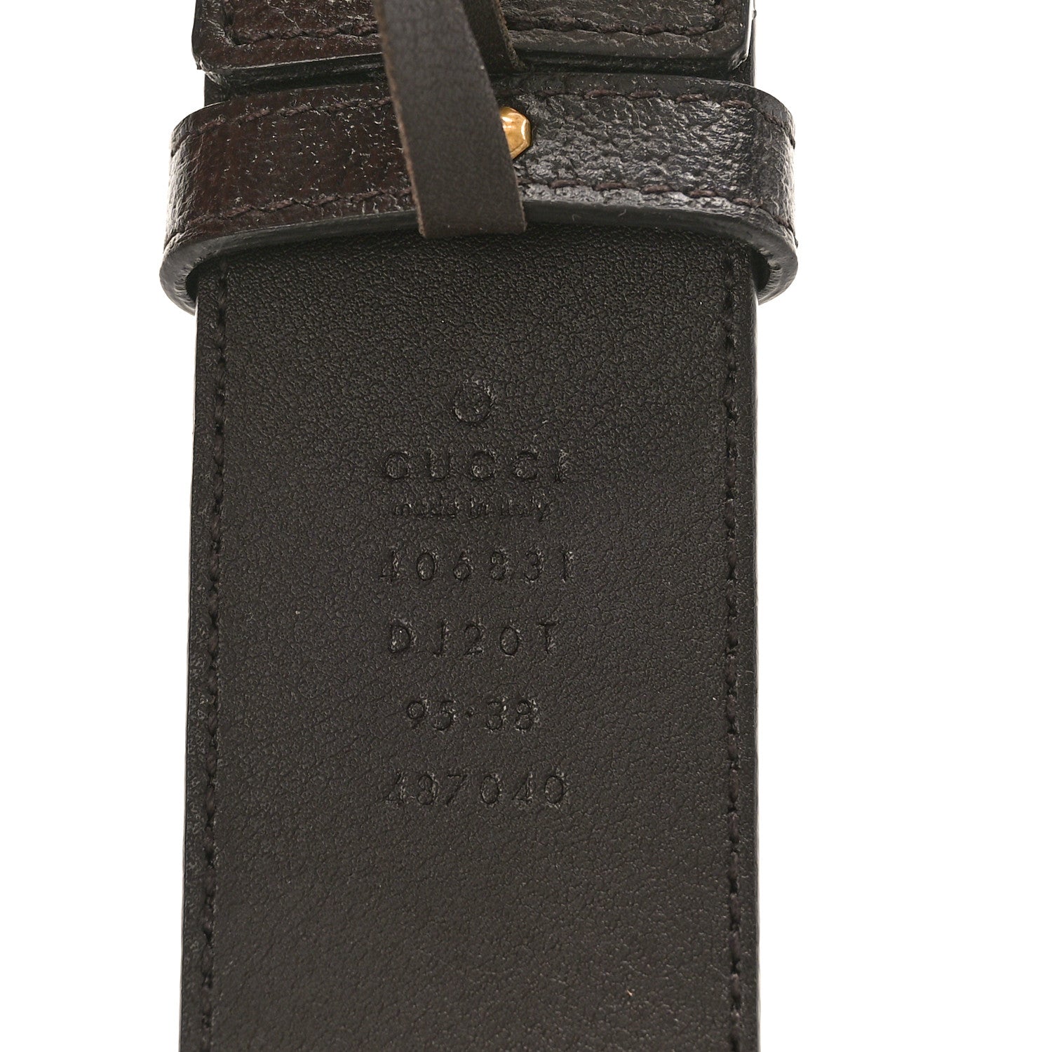 Gucci Textured Dollar Calfskin Double G 40mm Belt 95 38 Dark Cocoa 3 of 6