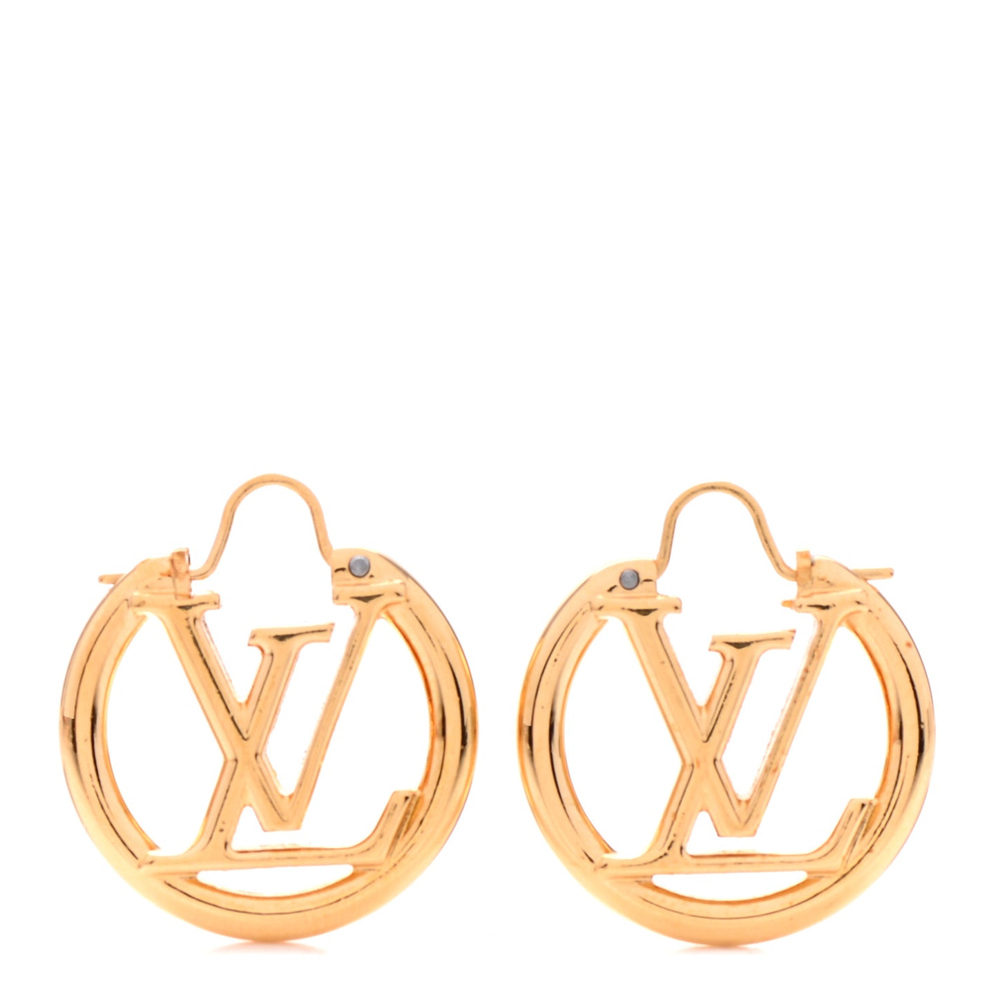 Metal Small Louise Hoop Earrings Gold