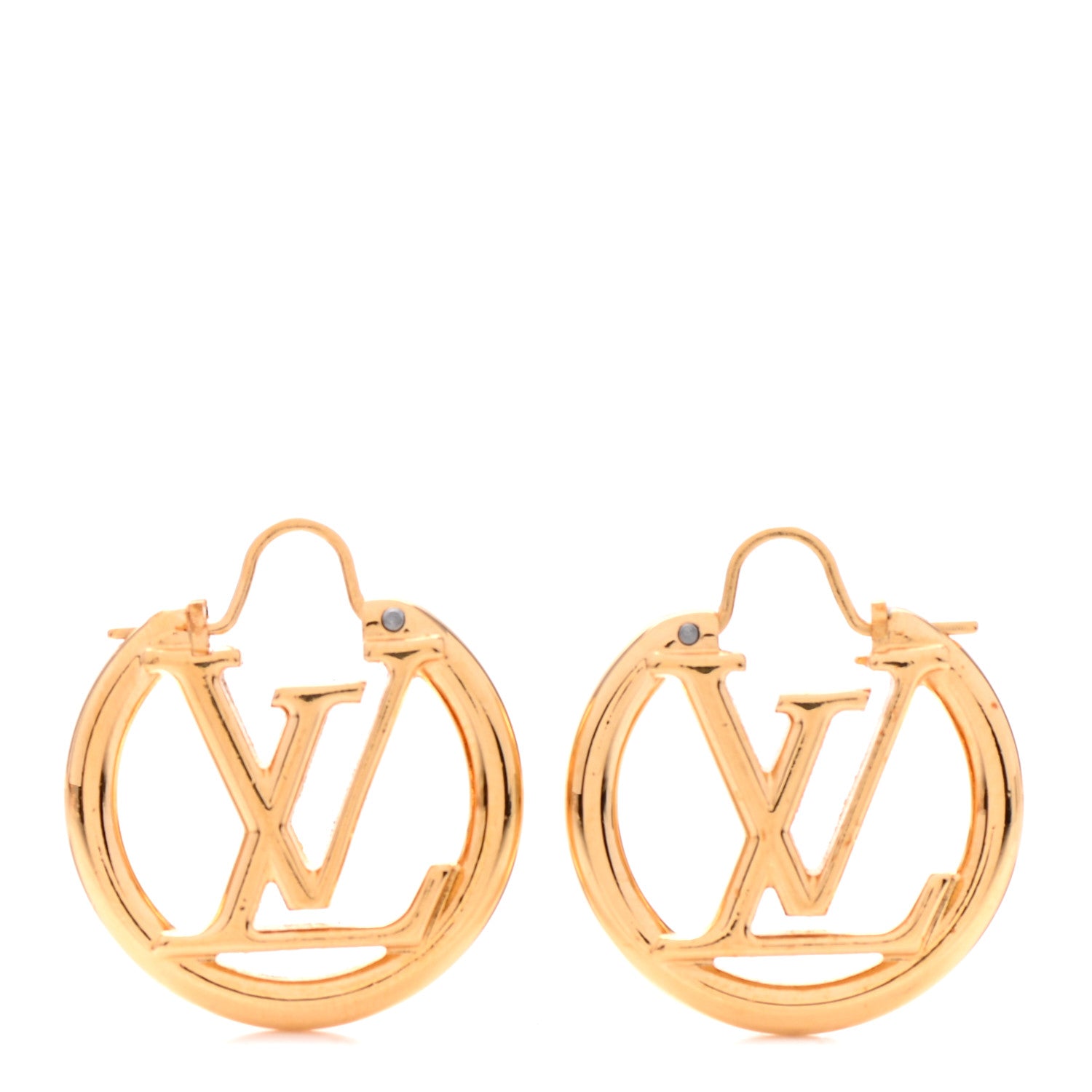 Louis Vuitton Metal Small Louise Hoop Earrings Gold 1 of 6