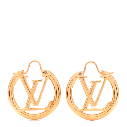 Louis Vuitton Metal Small Louise Hoop Earrings Gold 1 of 6