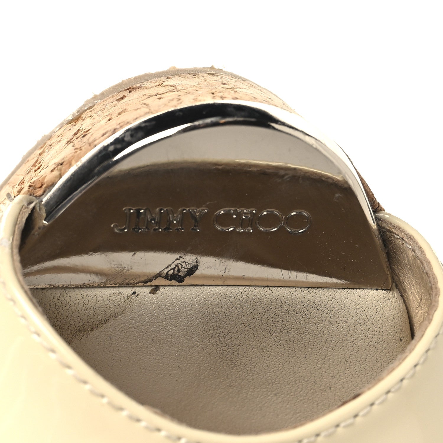Jimmy Choo Patent Cork Prova Wedge Sandals 41 Latte 1771287