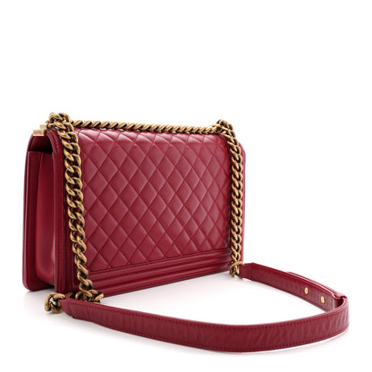 Chanel Lambskin Quilted New Medium Boy Flap Dark Red 3 of 12